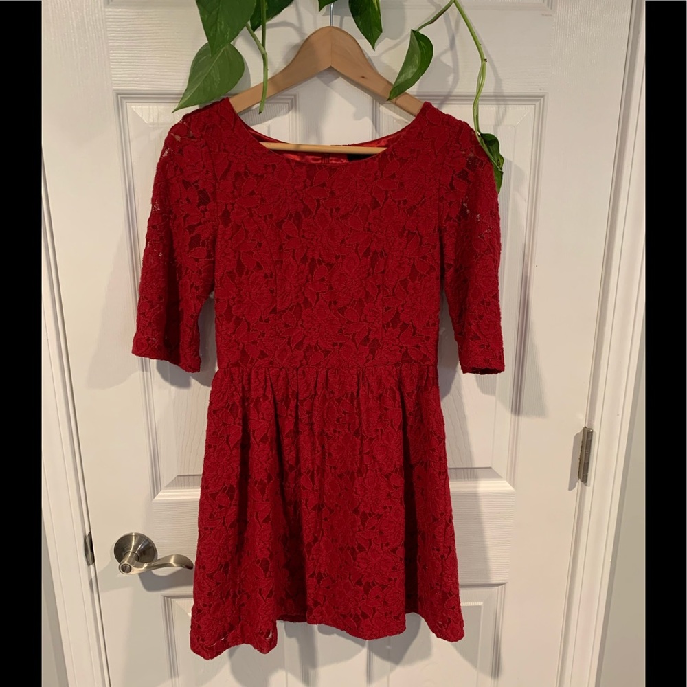 Kensie red lace dress